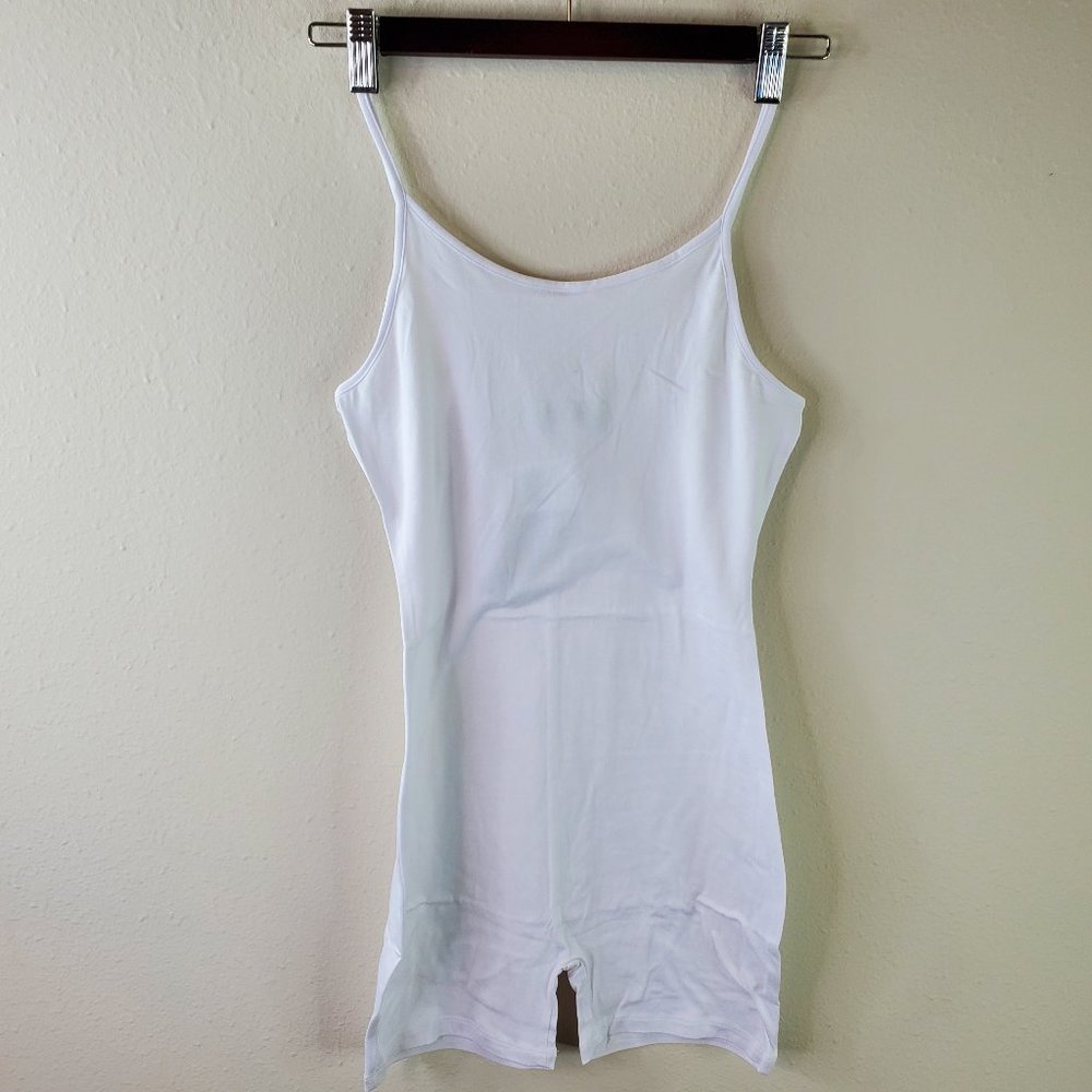 Absolutely Love It Womens White Graphic Print Cami Bodysuit